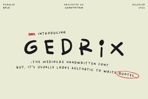 Gedrix: A Display Font That Embraces Playful Imperfection